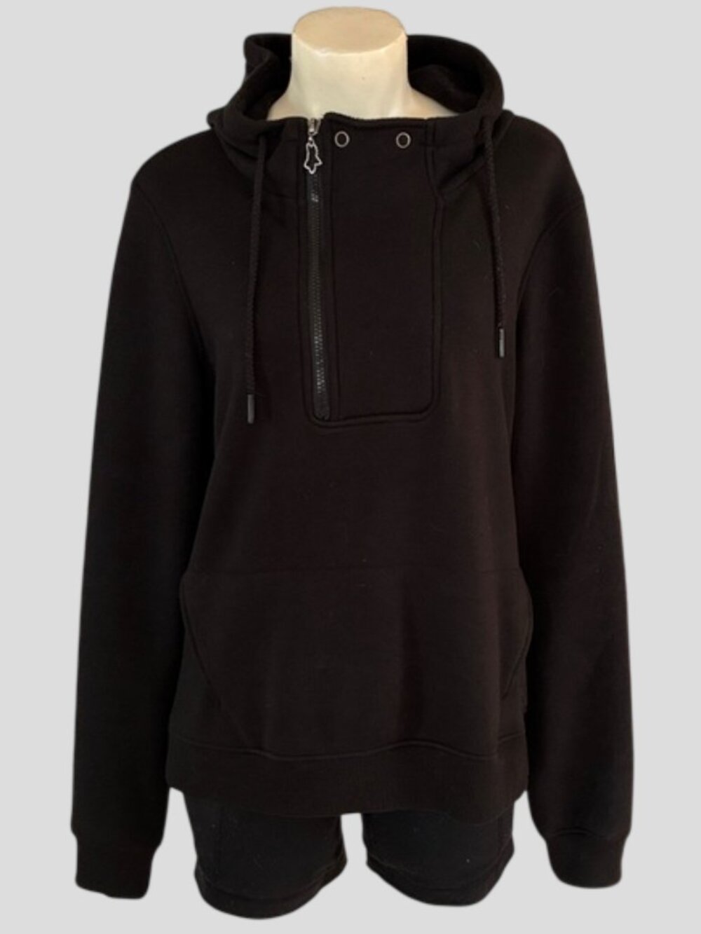 Fox Women's Black Hooded Pullover Sweatshirt Hoody Size Large
